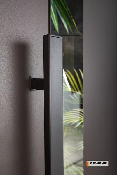 Входные металлические двери с терморазрывом модель Nordi Glass комплектация Defender (Ral 8019T + Слоновая Кость супермат) ABW-1720 фото