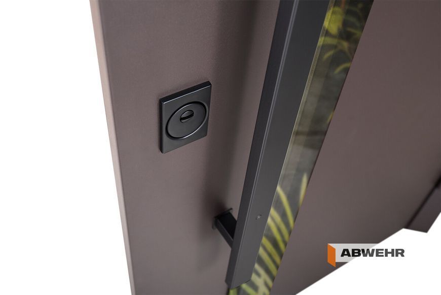 Входные металлические двери с терморазрывом модель Nordi Glass комплектация Defender (Ral 8019T + Слоновая Кость супермат) ABW-1720 фото