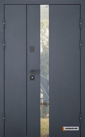 Вхідні металеві двері з терморозривом модель Nordi Glass комплектація Defender 1200 ABW-1656 фото